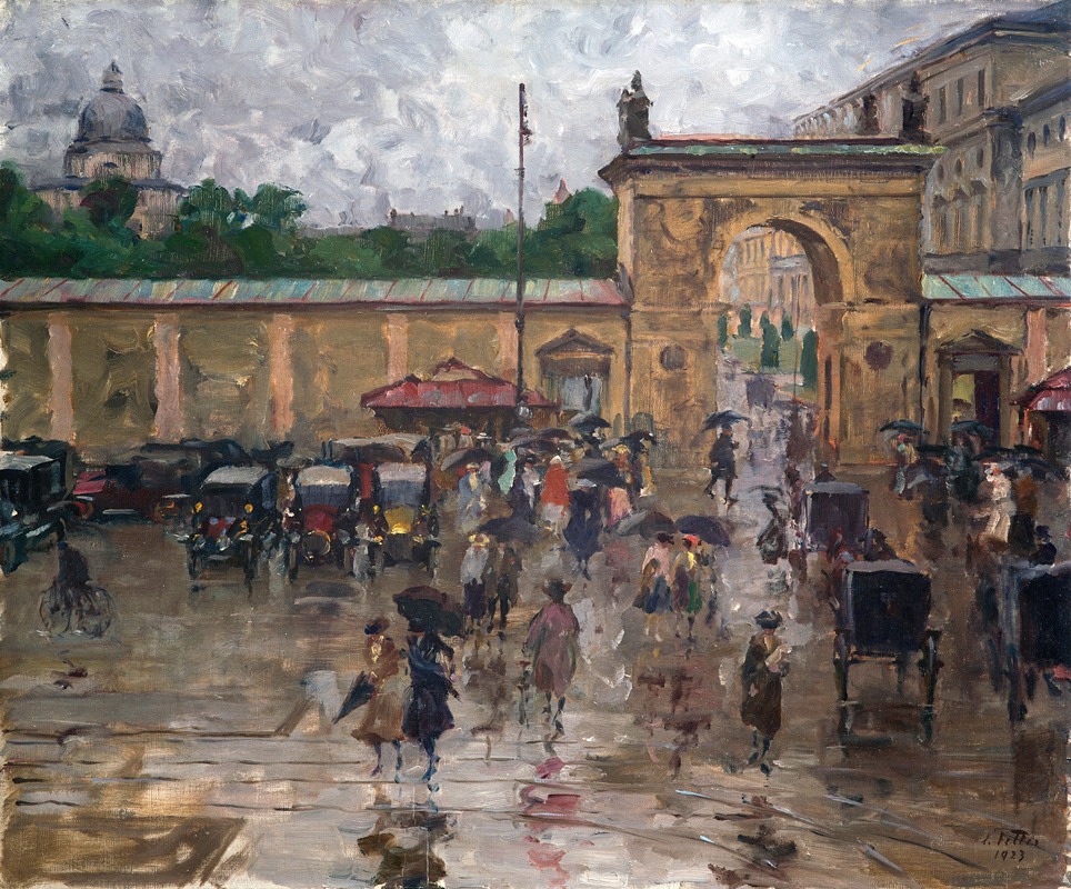 Charles Vetter - München – Odeonsplatz im Regen