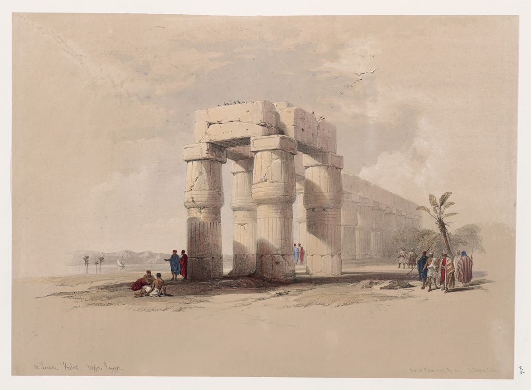 David Roberts - At Luxor, Thebes. Upper Egypt.