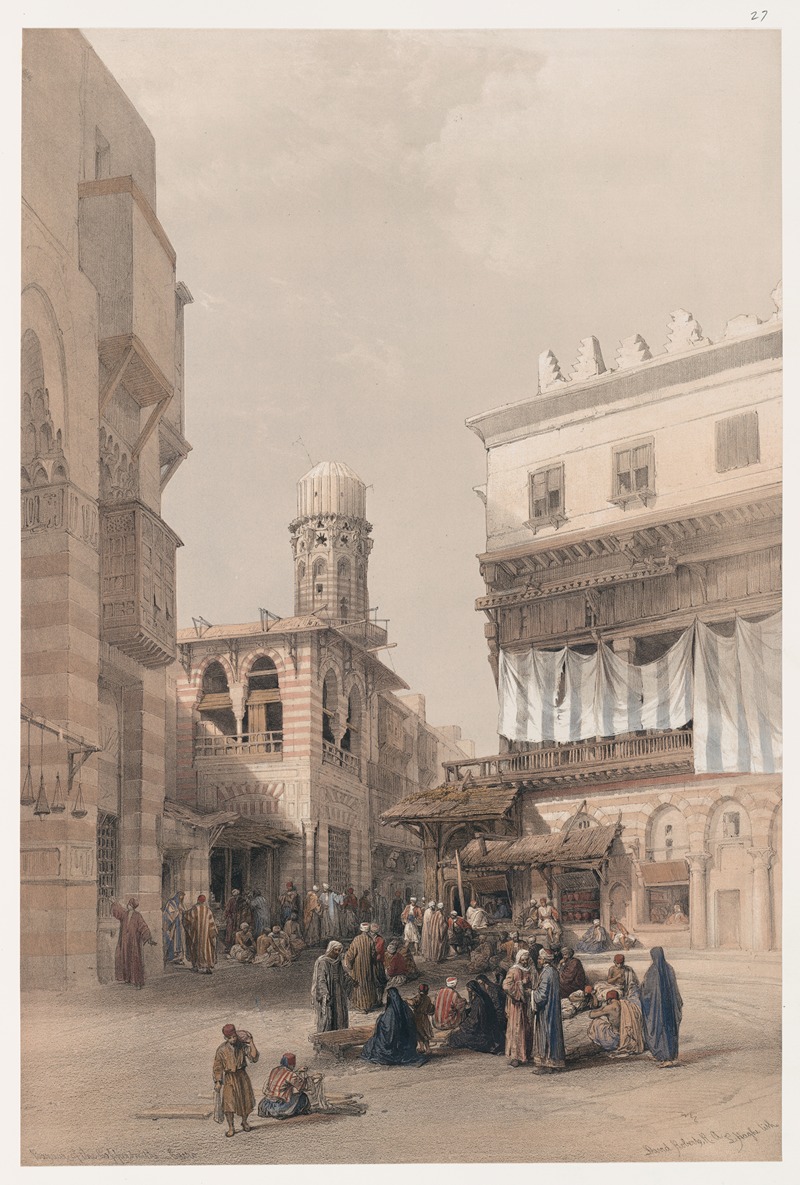 David Roberts - Bazaar of the coppersmiths, Cairo.