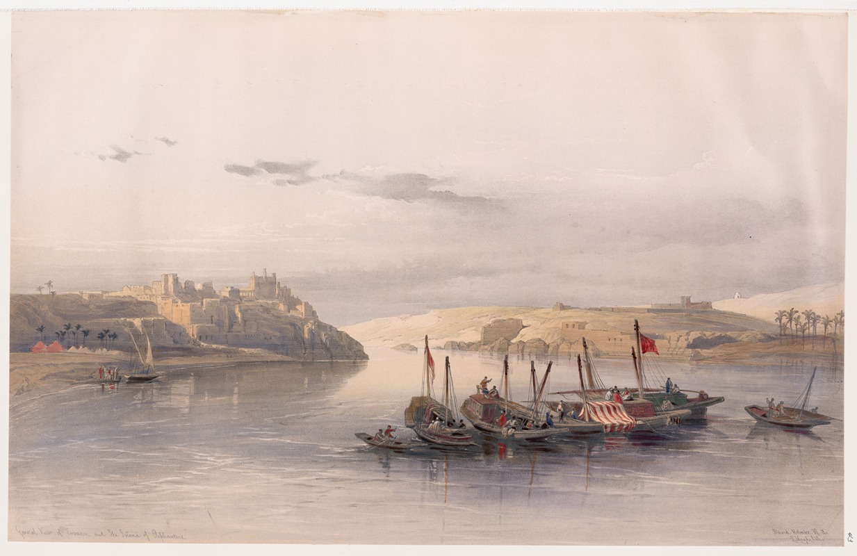 David Roberts - General view of Esouan [sic] and the Island of Elephantine.