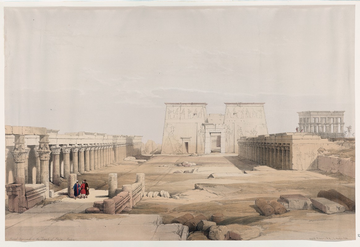 David Roberts - Grand approach to the Temple of Philæ, Nubia.
