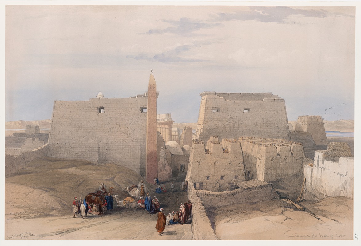 David Roberts - Grand entrance to the Temple of Luxor.