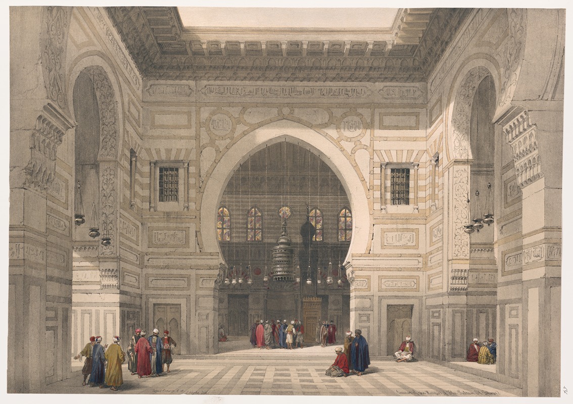 David Roberts - Interior of the mosque of the Sultan El Ghoree [Masjid al-Ghuri].