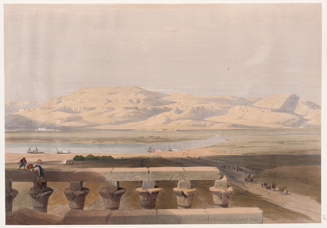 David Roberts - Libyan chain of mountains, from the Temple of Luxor.