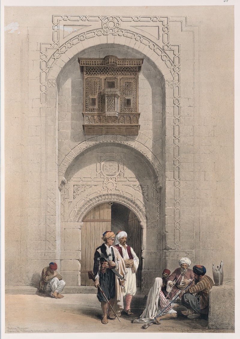 David Roberts - Modern mansion, showing the arabesque architecture of Cairo.