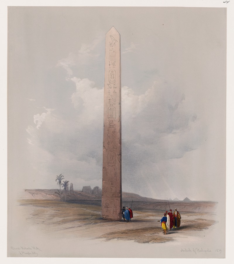 David Roberts - Obelisk of Heliopolis. 1839.