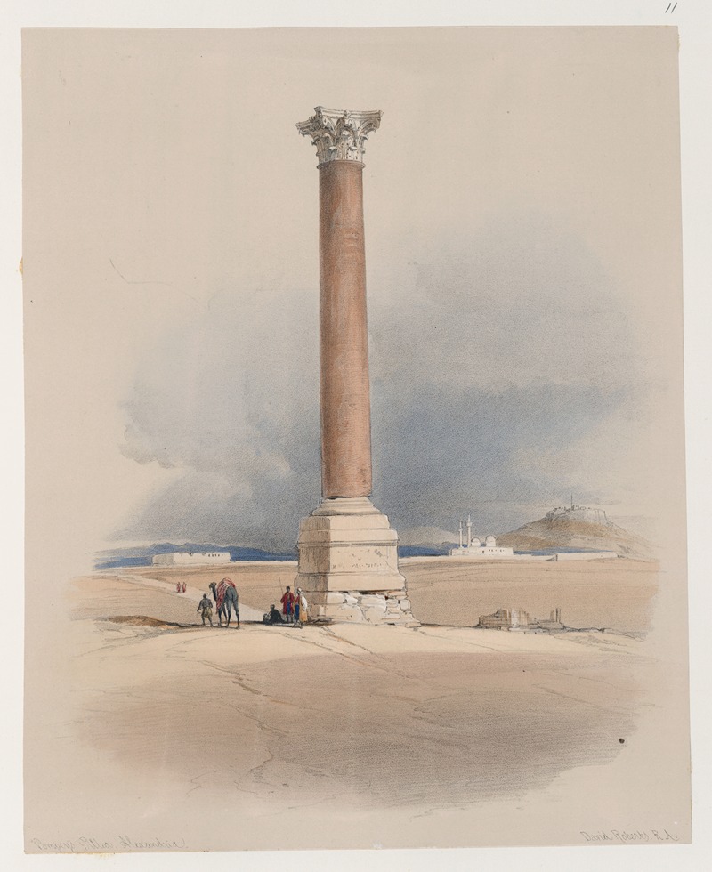 David Roberts - Pompey’s Pillar, Alexandria.