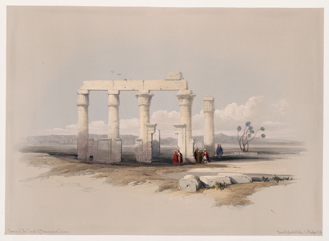 David Roberts - Remains of the Temple of Medamout, at Thebes.