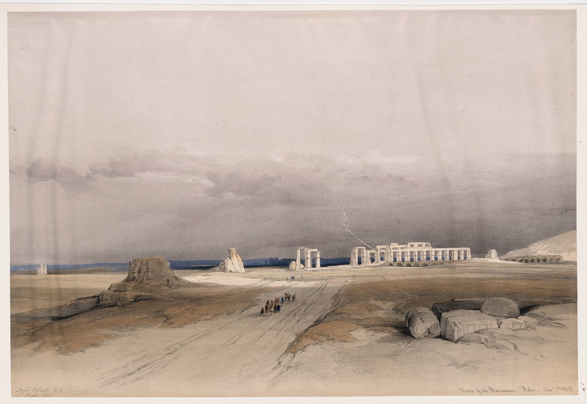 David Roberts - Ruins of the Memnonium, Thebes. Dec. 5th, 1838.