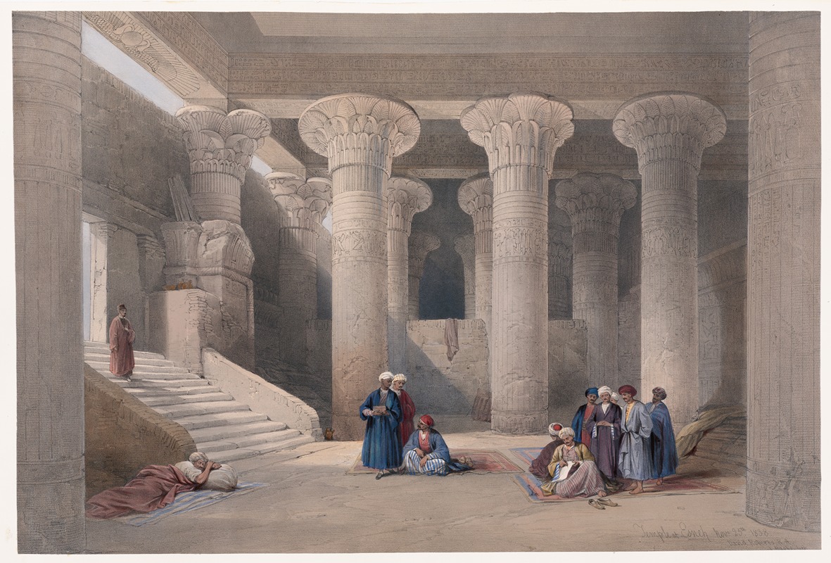 David Roberts - Temple at Esneh [Isnâ]. Nov. 25th, 1838.