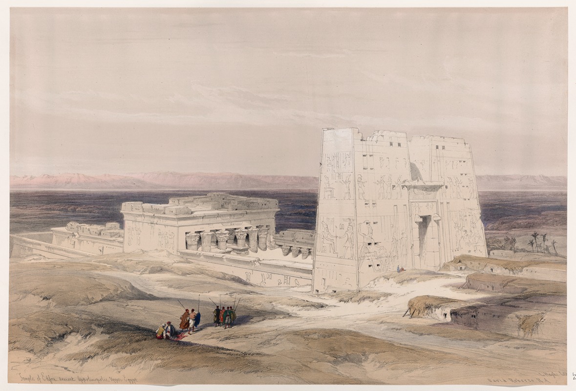 David Roberts - Temple of Edfou [Idfû], ancient Appolinopolis, Upper Egypt.