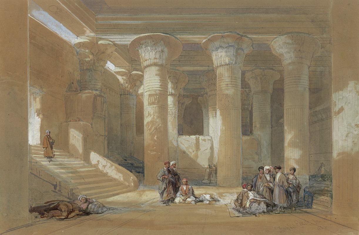 David Roberts - The Grand Portico at the Temple at Esneh, Egypt