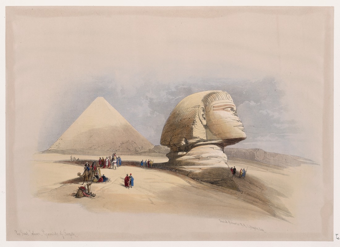 David Roberts - The Great Sphinx, Pyramids of Gezeeh.