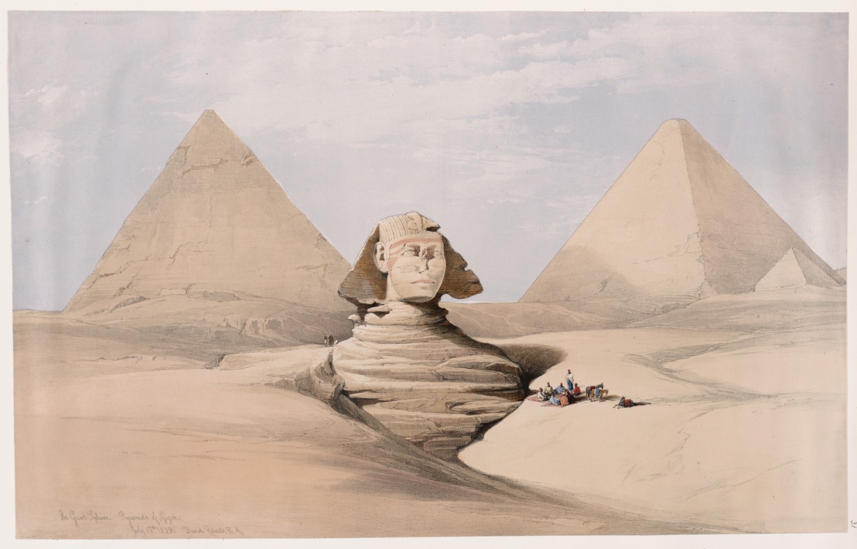David Roberts - The Great Sphinx, Pyramids of Gizeh [Giza]. July 17th, 1839.