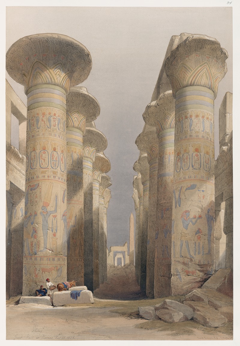 David Roberts - Thebes. Great Hall at Karnak. Nov. 28, 1838.