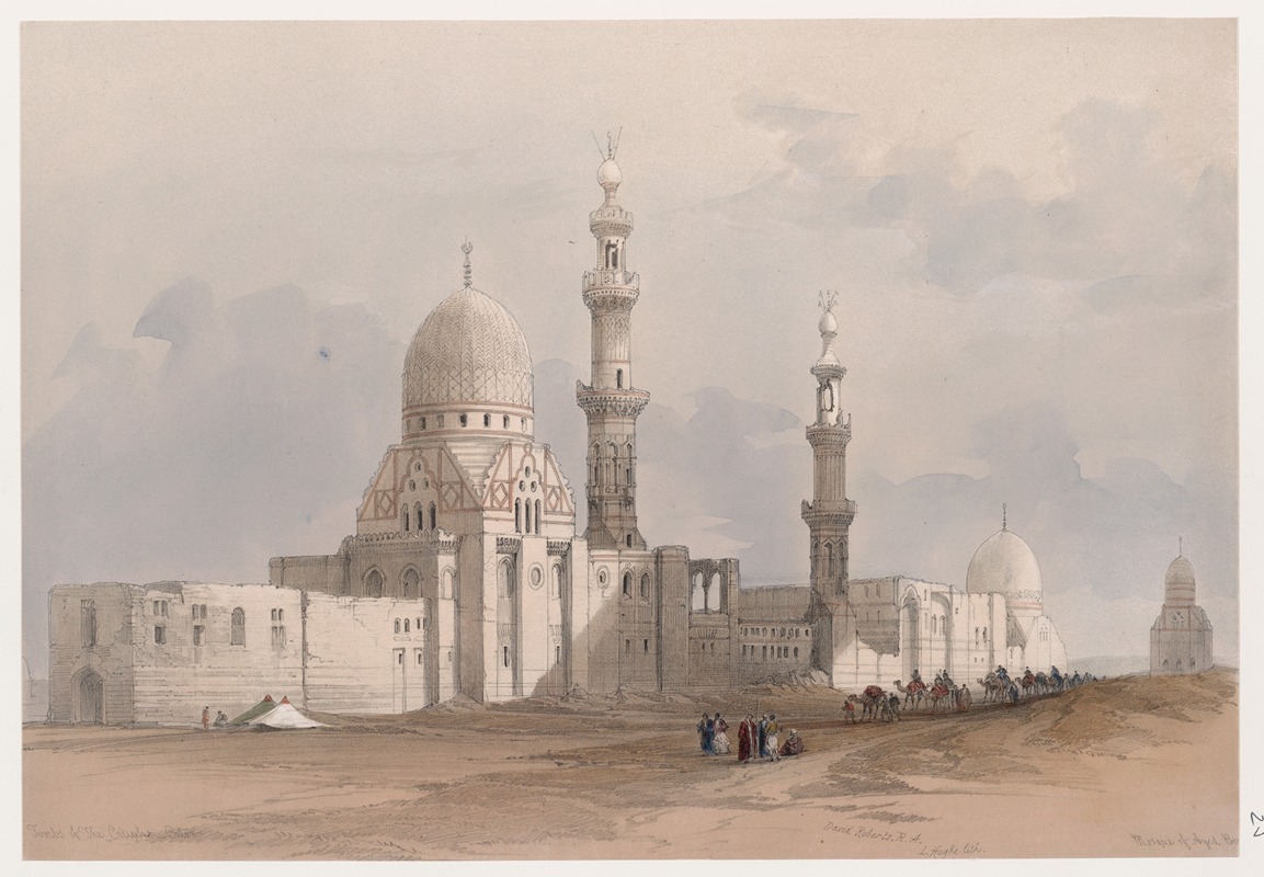 David Roberts - Tombs of the Caliphs, Cairo. Mosque of Ayed Bey.