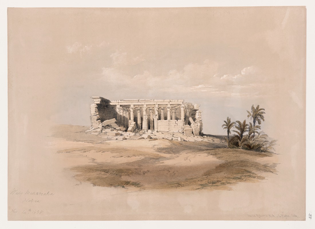 David Roberts - Wady Maharraka, Nubia. Nov. 14th, 1838.