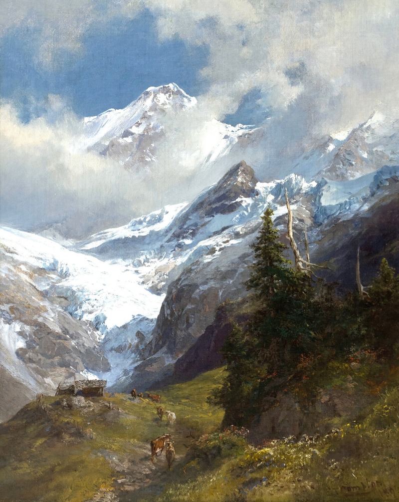 Edward Theodore Compton - Hochgebirgslandschaft mit Gletscher