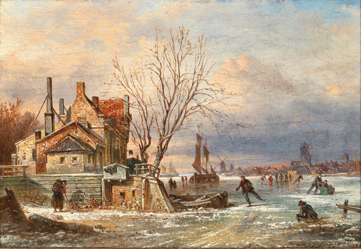 Elias Pieter van Bommel - A Winter View of the City of Dordrecht