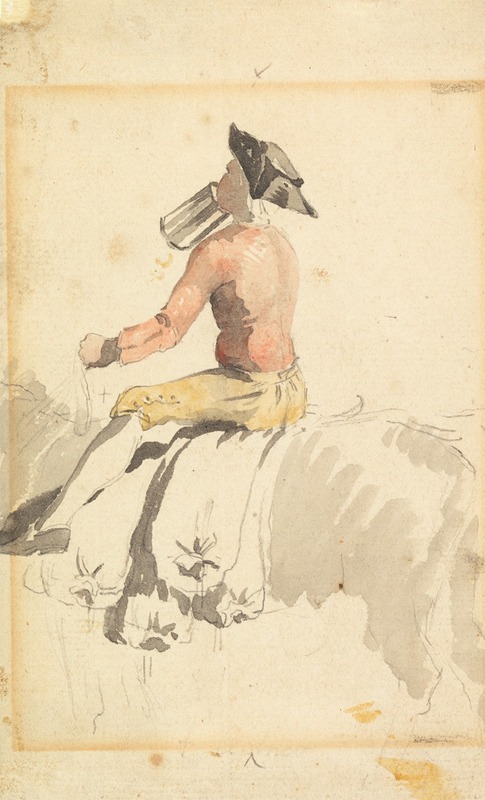 Samuel Scott - A Groom on Horseback, Drinking
