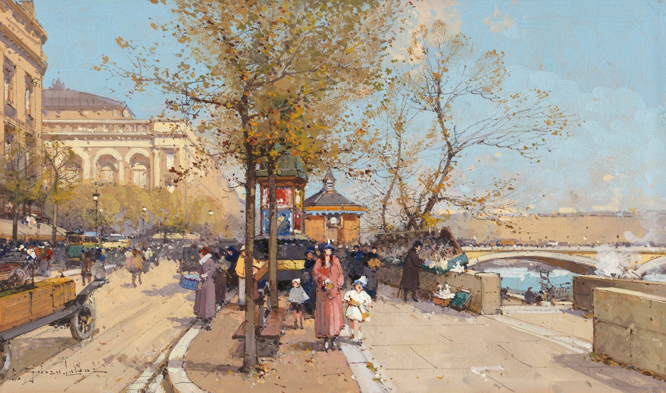 Eugène Galien-Laloue - A stroll by the Seine