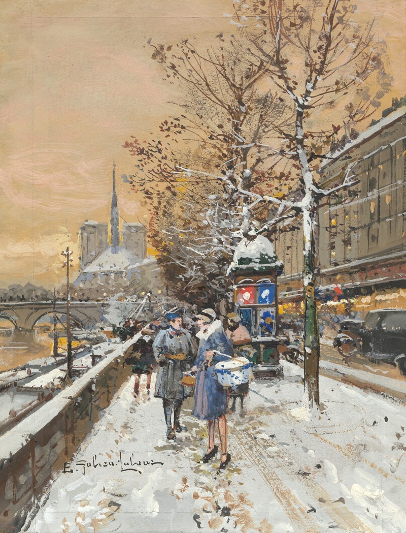Eugène Galien-Laloue - An assignation along the Seine