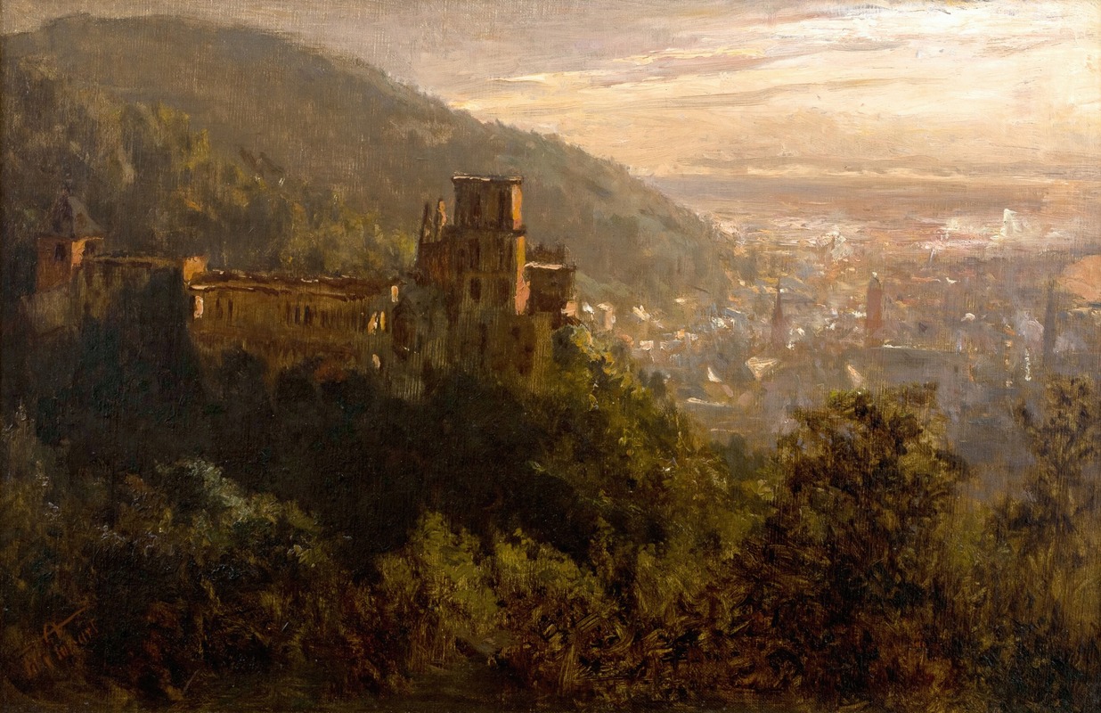Felix Possart - Blick auf Heidelberg mit dem Schloss im Abendlicht