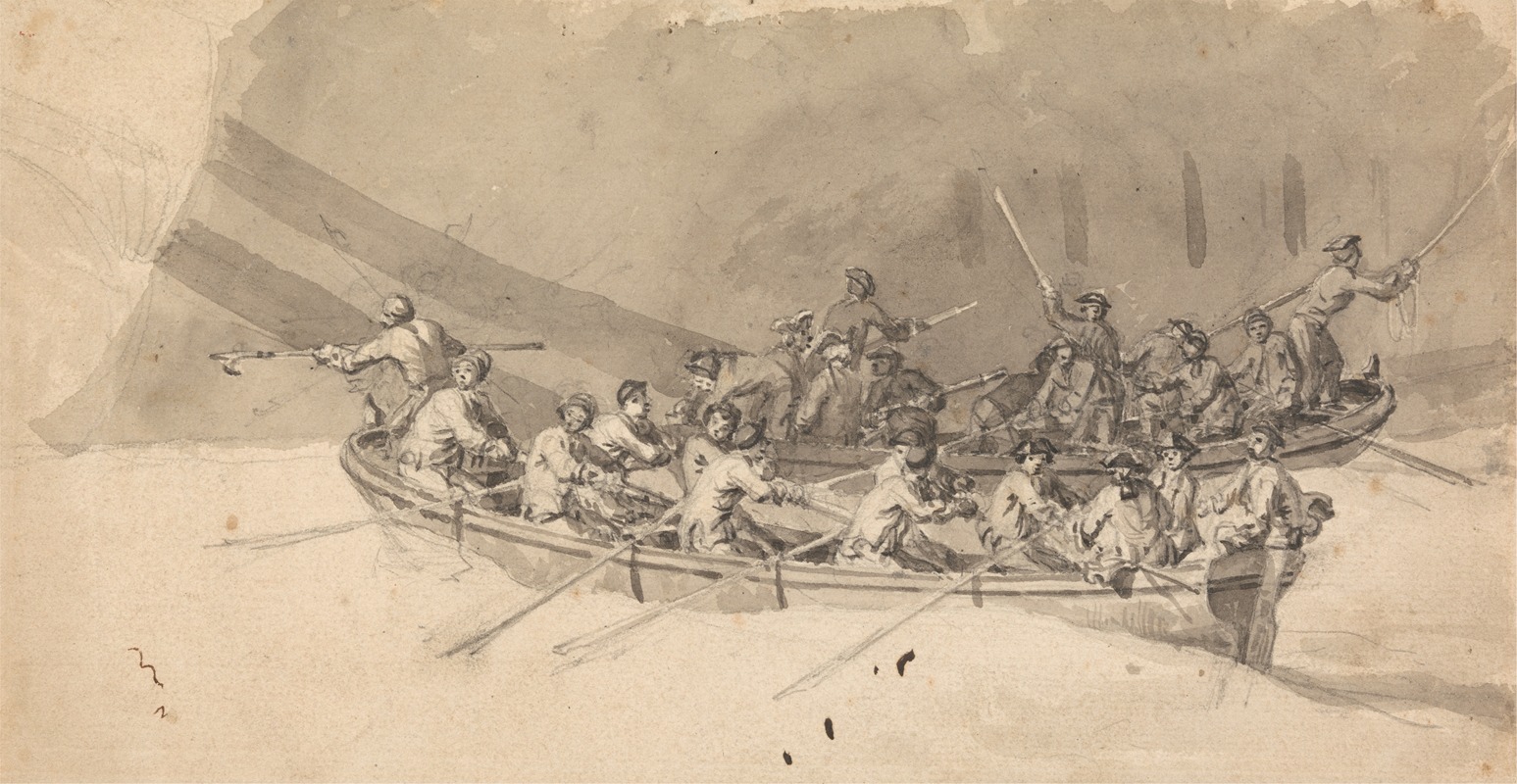 Samuel Scott - Two Boats with Crews, Study for The Royal William at Sea