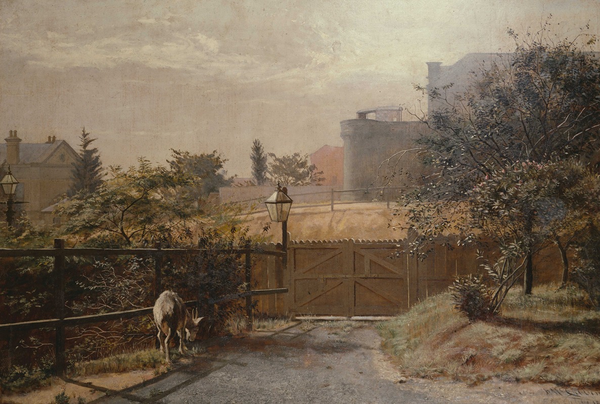 Frederick McCubbin - Melbourne gaol in sunlight from the Public Library grounds