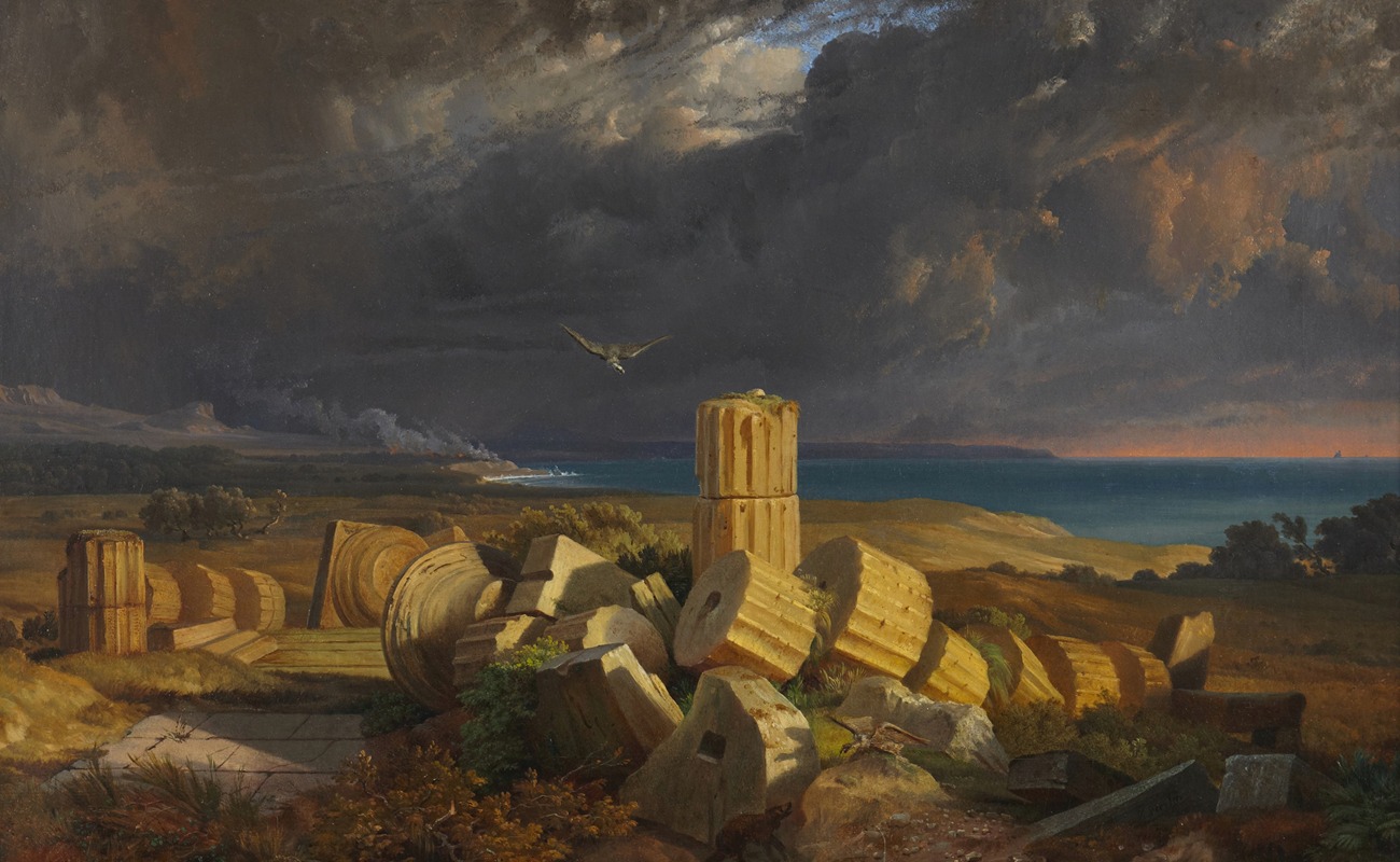 Friedrich Nehrlich - Ruins of the Temple of Hera at Selinunte