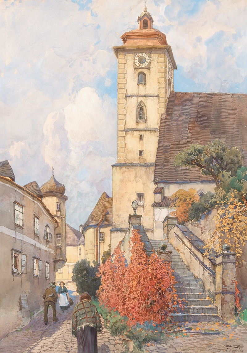 Fritz Lach - The parish church in Grein