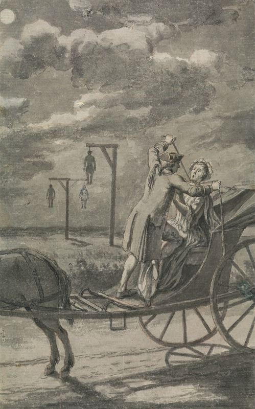 Samuel Wale - Murder in the Carriage (Probably a Design for The Tyburn Chronicle)