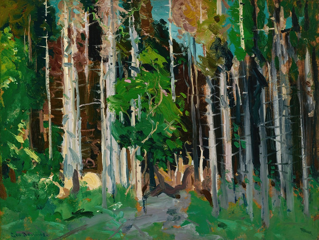George Wesley Bellows - Through the Trees, Monhegan Island, Maine