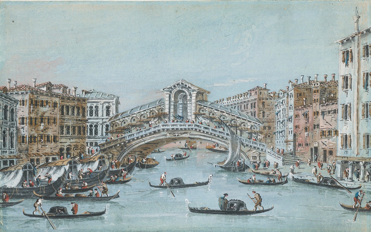 Giacomo Guardi - The Rialto Bridge