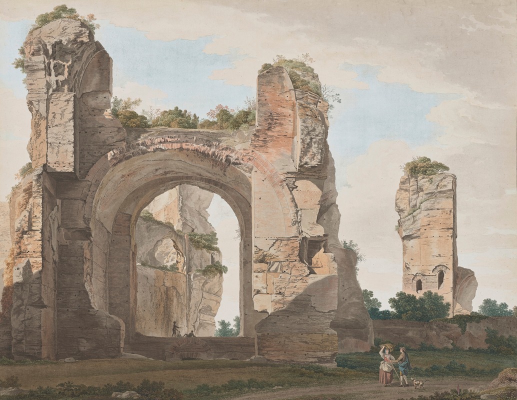 Giovanni Battista Lusieri - A view of the ruins of the Baths of Caracalla