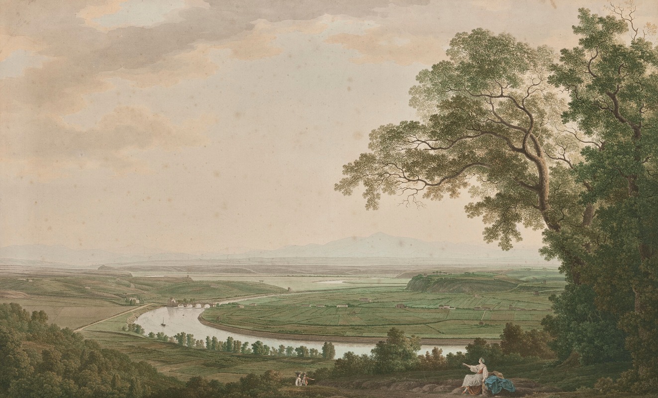 Giovanni Battista Lusieri - A view of the Tiber Valley towards the North from Monte Mario