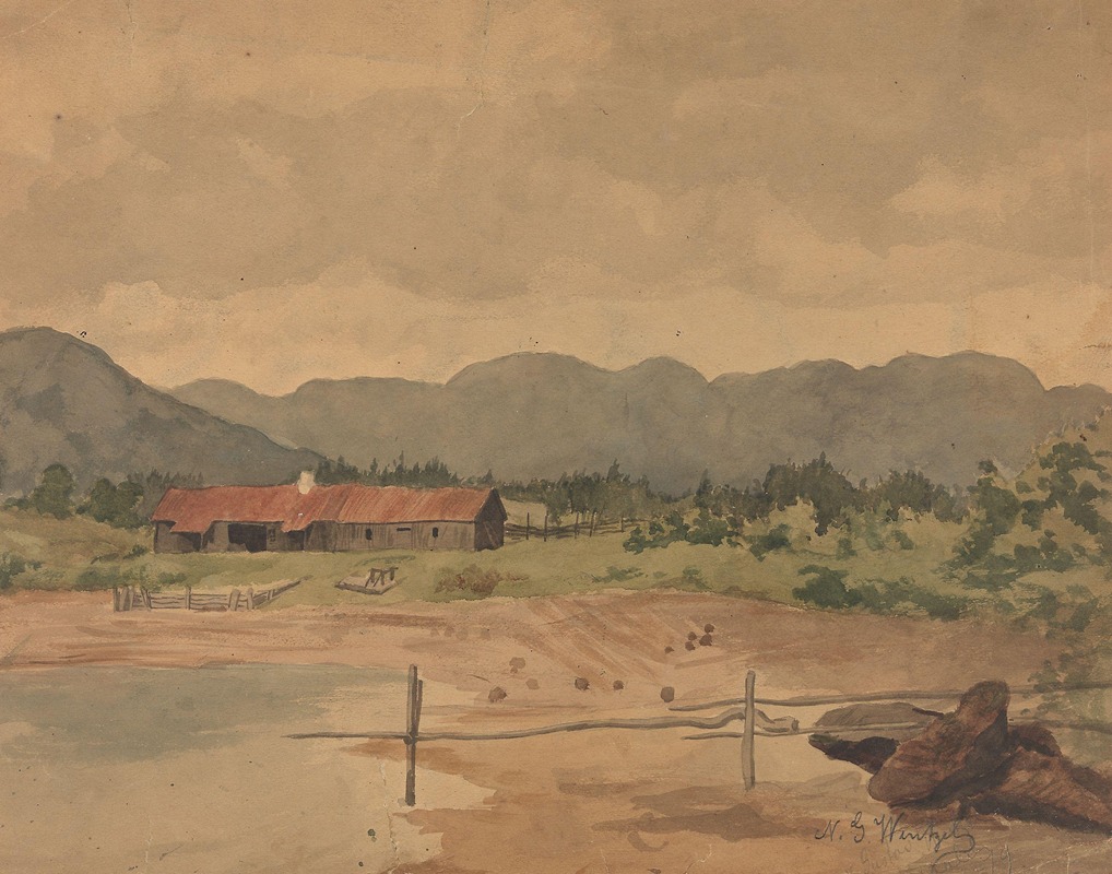 Gustav Wentzel - Landscape with a Barn