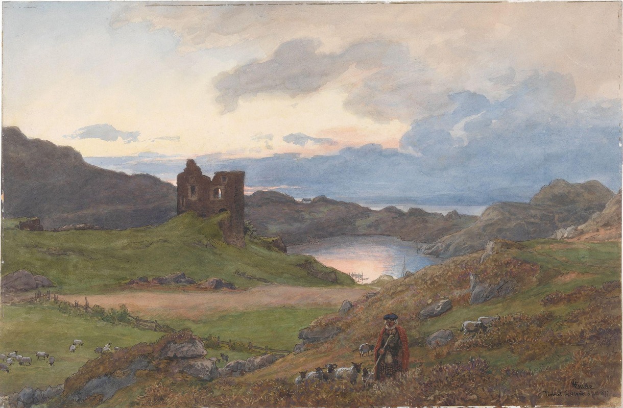 Hans Gude - Tarbert Castle, Scotland