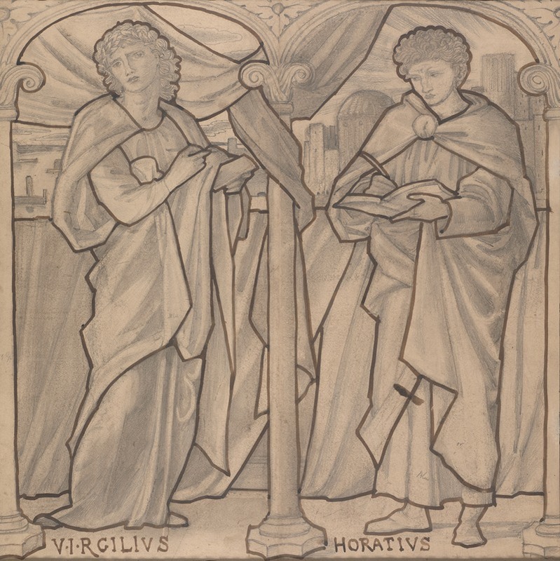 Sir Edward Coley Burne-Jones - Preparatory Design for a Stained Glass Window, Virgil and Horace