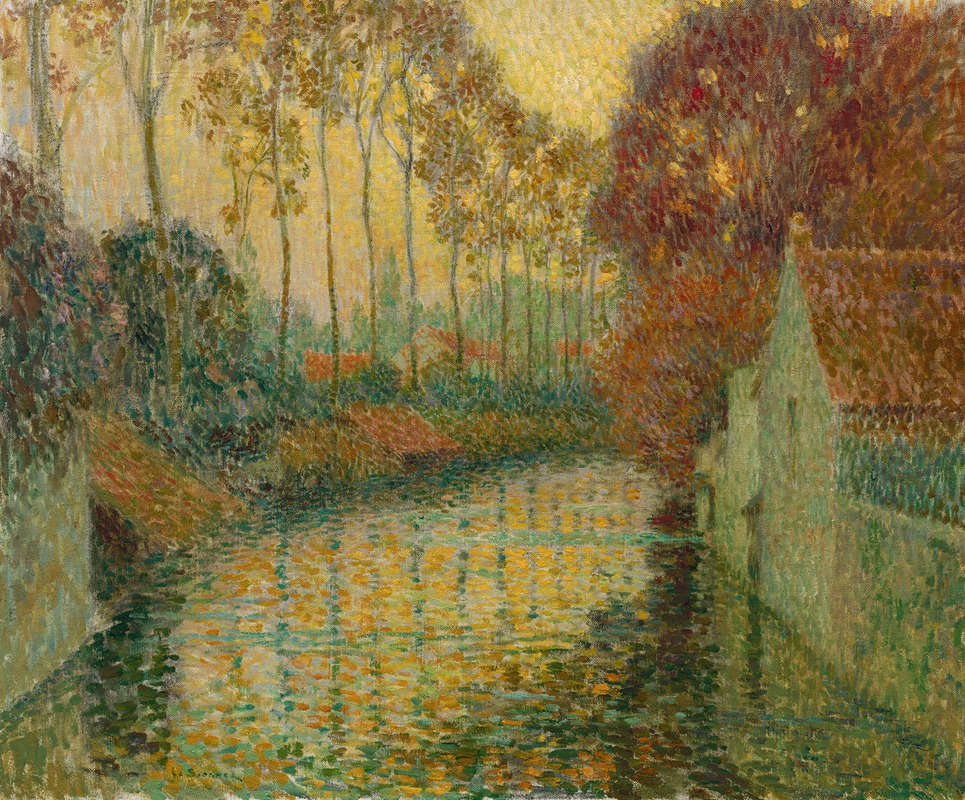 Henri Le Sidaner - Canal in Autumn (Gisors)