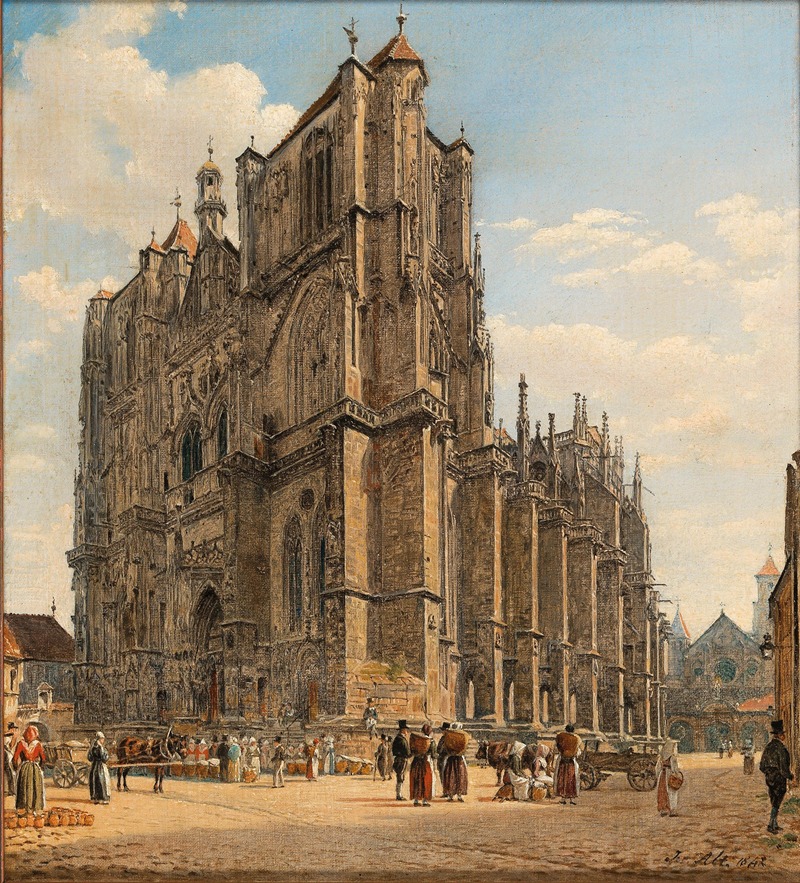 Jakob Alt - A View of the Regensburg Cathedral