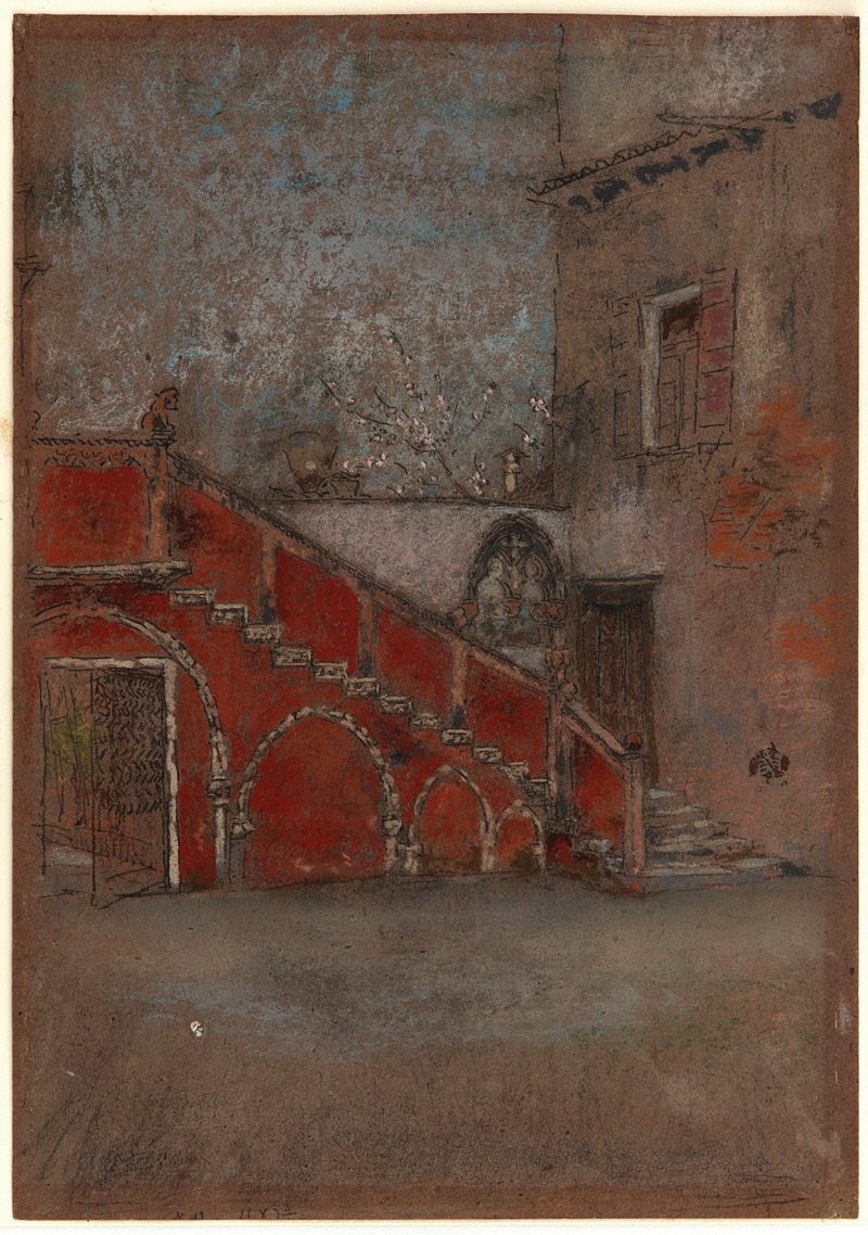 James Abbott McNeill Whistler - The Staircase; Note in Red