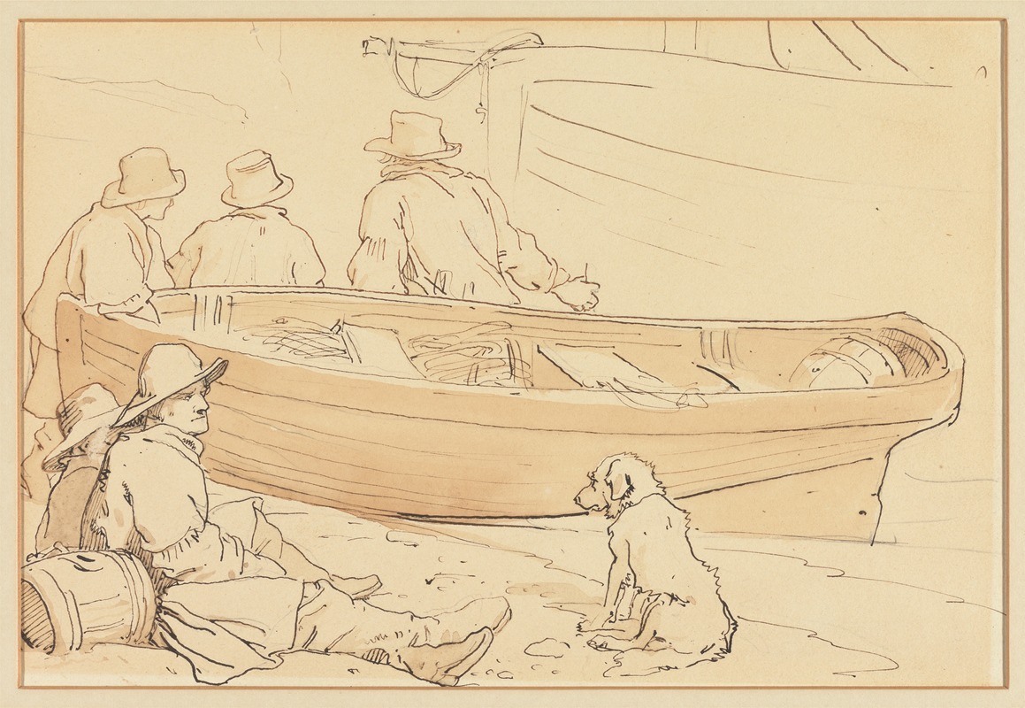 Sir Edwin Henry Landseer - Fisherman by a Boat with a Dog