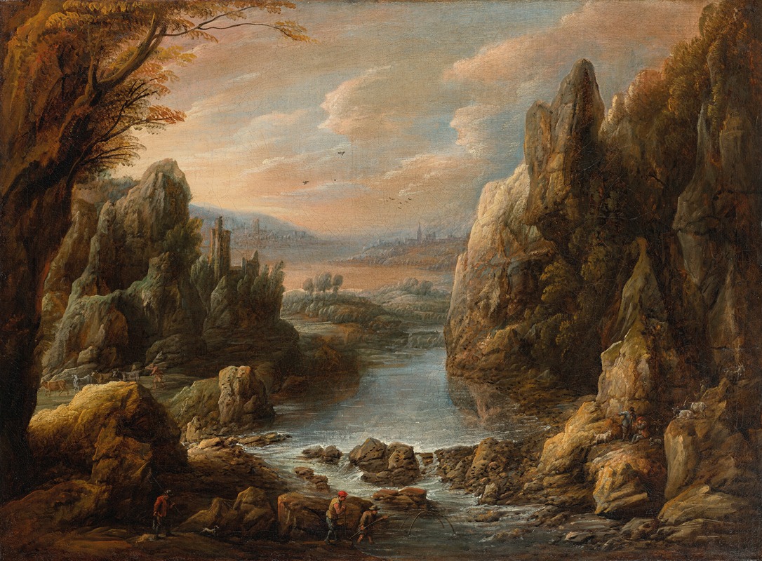 Jan Van Bunnik - Paysage aux bergers