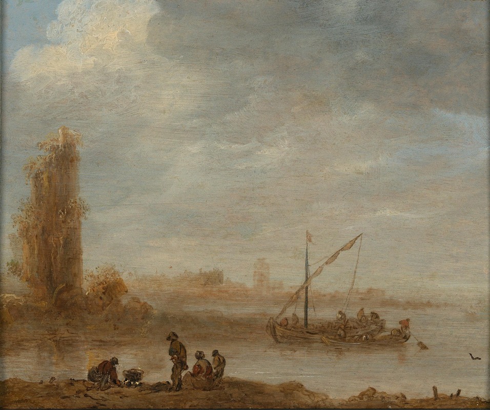 Jan van Goyen - A river landscape with the ruins of Merwede