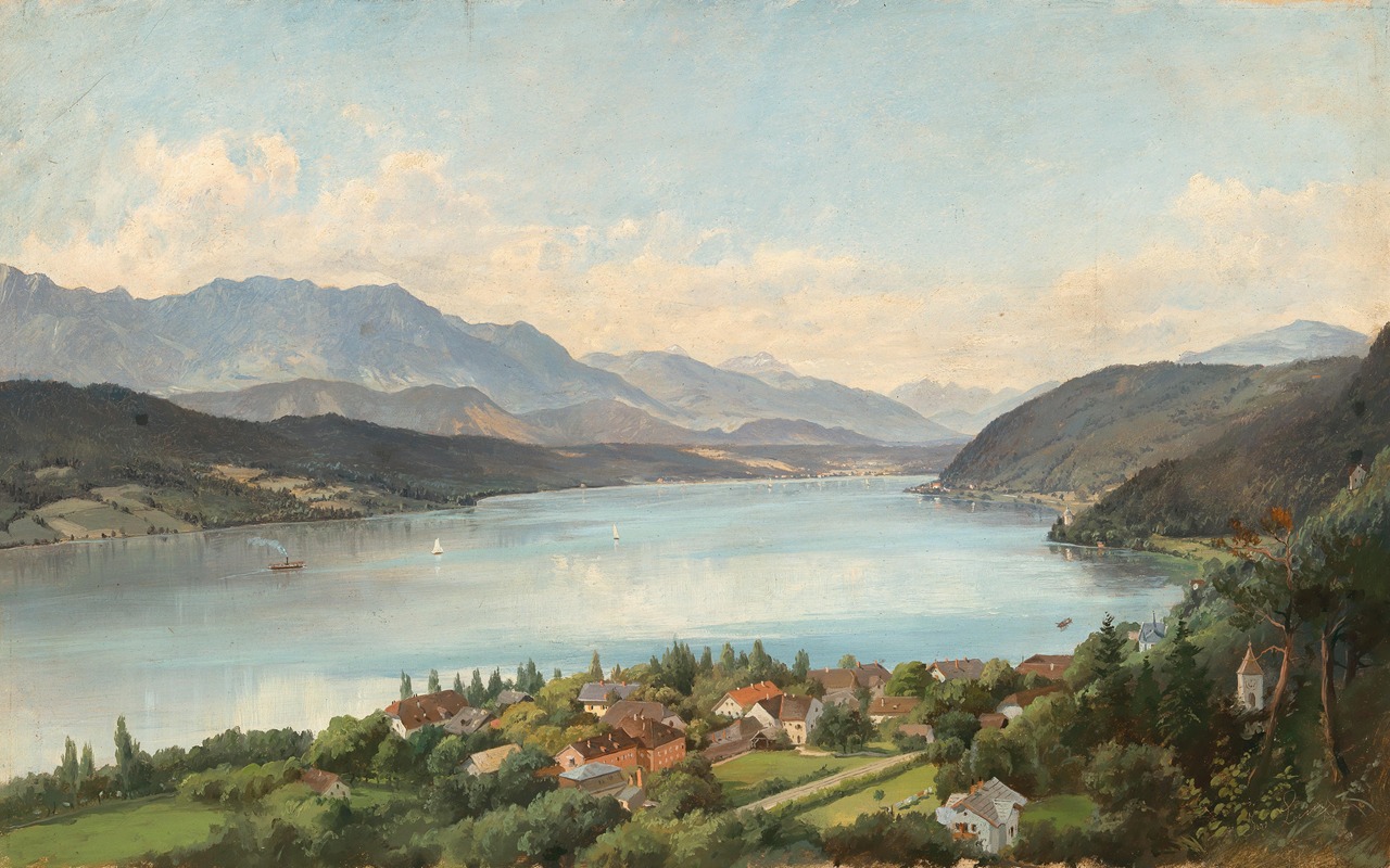 Josef Langl - Wörthersee, Blick von Pörtschach gegen Velten