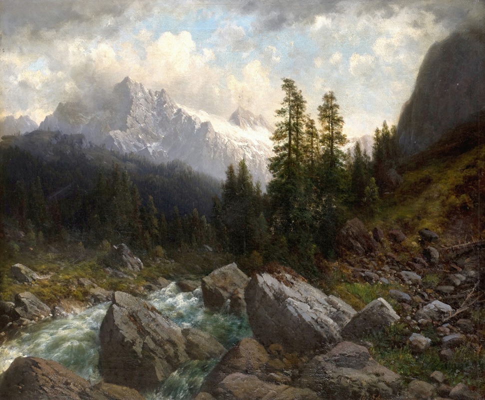 Joseph Schoyerer - Gewitterstimmung in den Berner Alpen