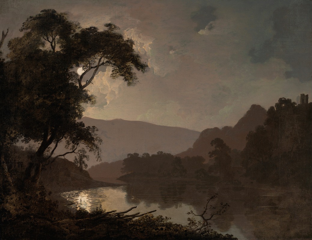 Joseph Wright of Derby - A moonlit landscape