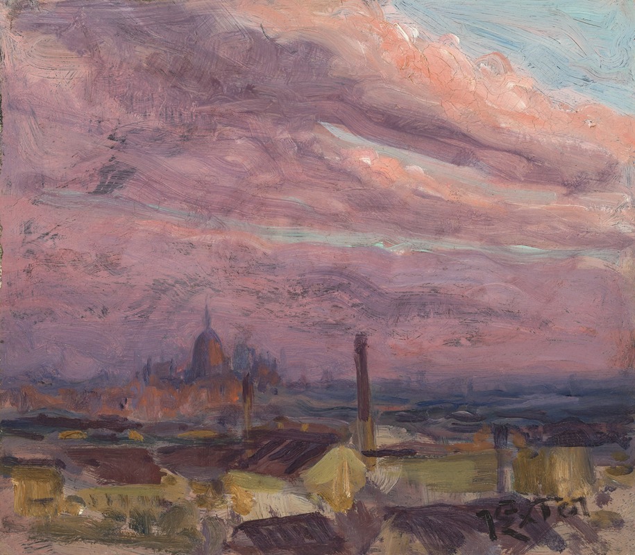 Julius Exter - Abendhimmel über München