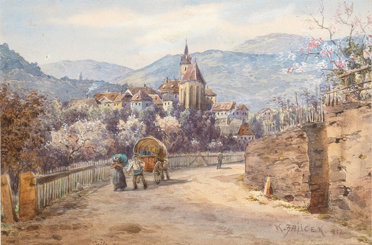 Karl Wenzel Zajicek - Spring in Spitz in the Wachau valley